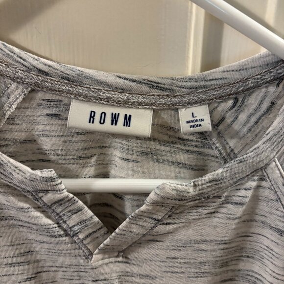 ROWN Men's Long Sleeve Lightweight Gray V-Neck Shirt ~ Large ~ EUC - Picture 2 of 5